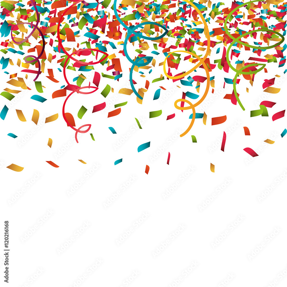 serpentine curling confetti isolated vector illustration eps 10