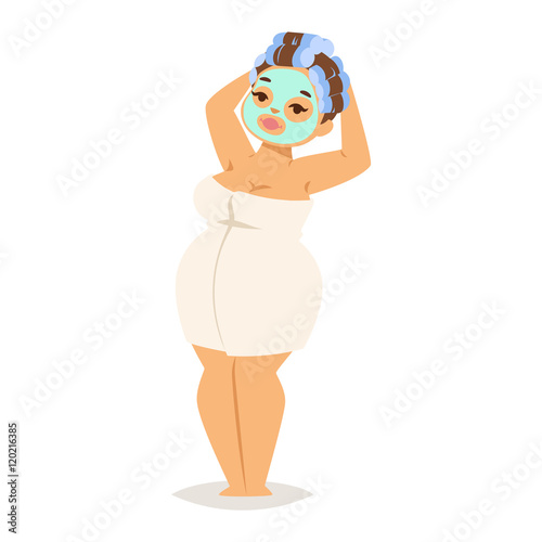 Fat girl vector illustration character © Vectorvstocker