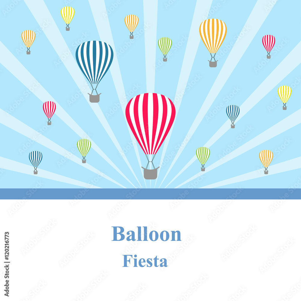 Celebration Balloon Fiesta. hot air balloon. congratulation. vector illustration.