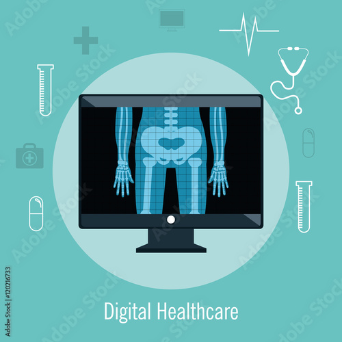 x ray digital medical healthcare isolated vector illustration eps 10