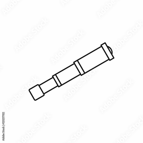 Spyglass columbus in outline style isolated on white background vector illustration