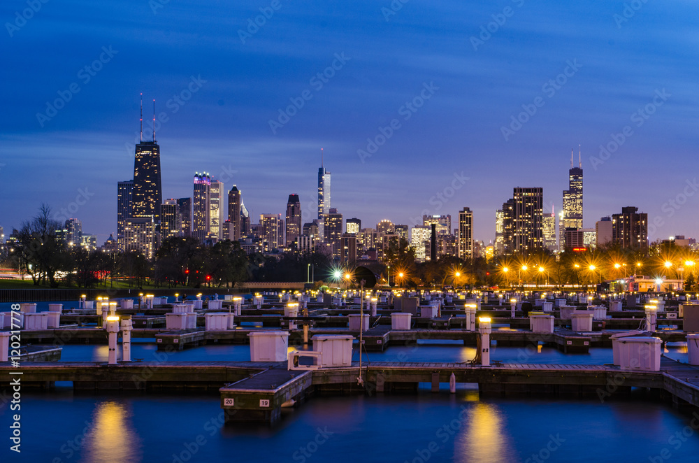 Fototapeta premium Lincoln Park Chicago Skyline