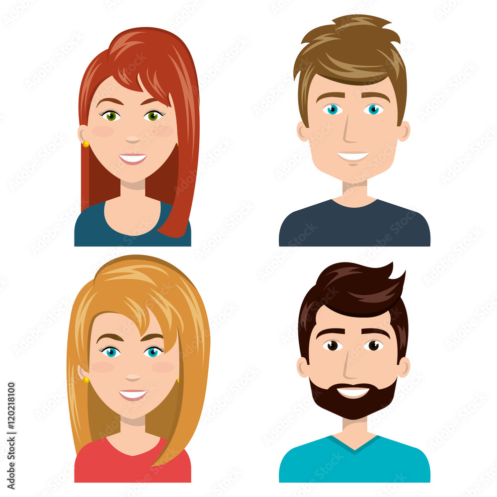set diverse persons young isolated vector illustration eps 10 set diverse persons young isolated vector illustration eps 10