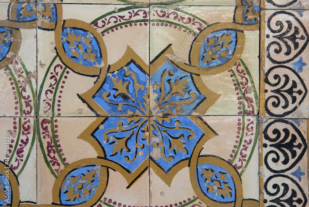 Vintage azulejos, traditional Portuguese tiles
