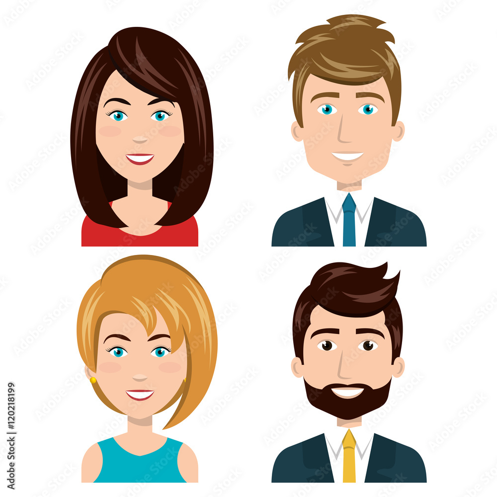 set diverse persons young isolated vector illustration eps 10 set diverse persons young isolated vector illustration eps 10