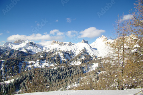 Winter landscape of Dolomites