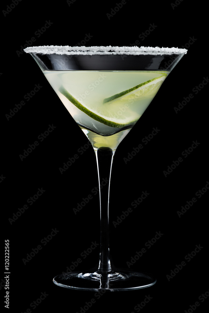 Margarita cocktails on black background
