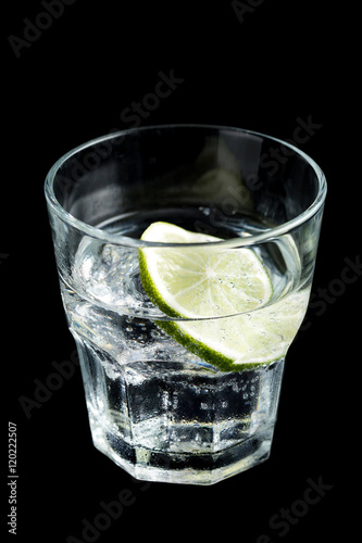 Gin tonic cocktails on black background