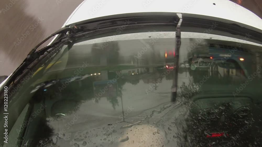 Windshield Wipers on a rainy day Stock Video Adobe Stock