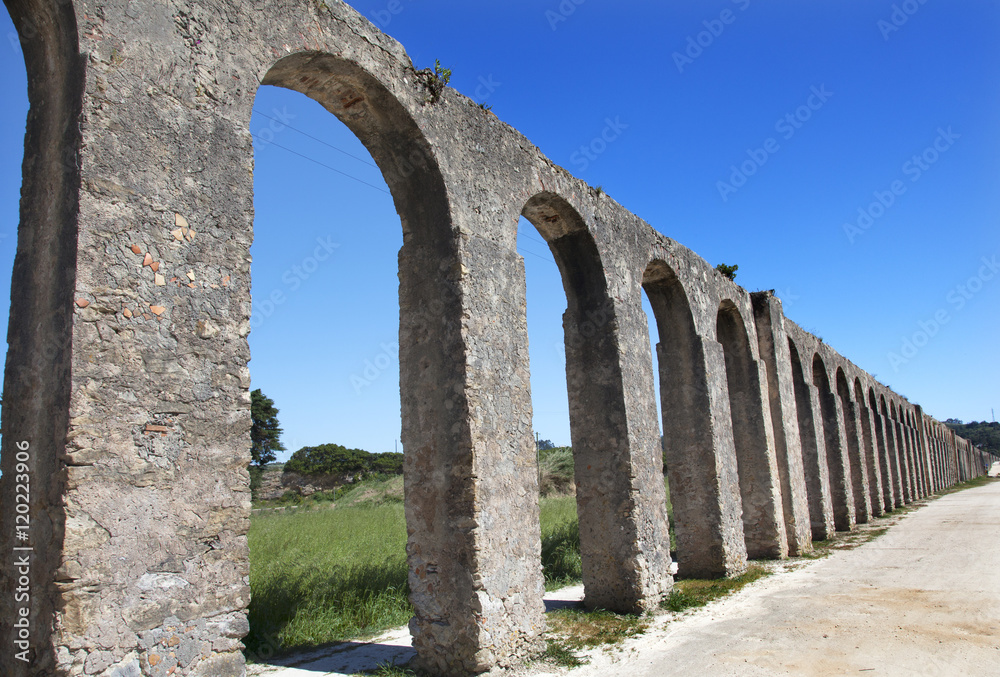Ancient Usseira Aqueduct Obidos Portugal
