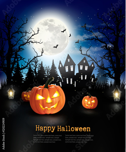 Halloween spooky background. Vector