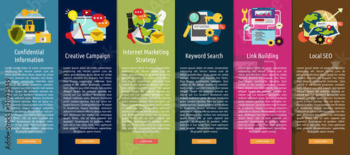 SEO and Development Vertical Banner Concept