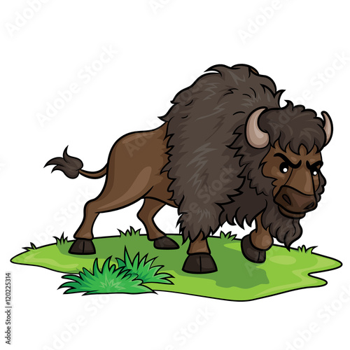 Bison Cartoon Illustration of cute cartoon bison.