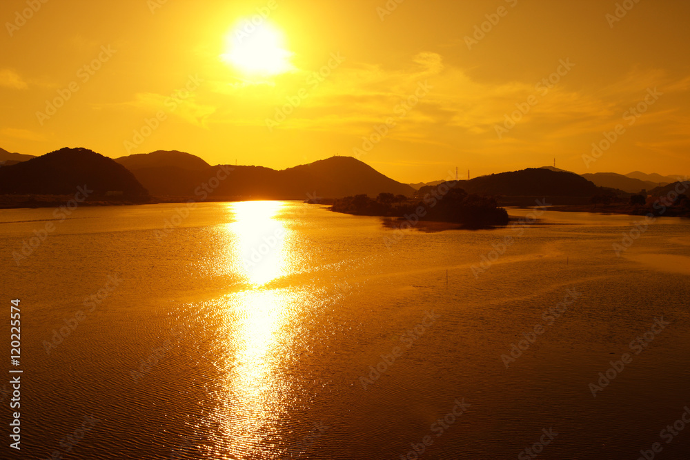 四万十川の夕日 四万十川の夕日