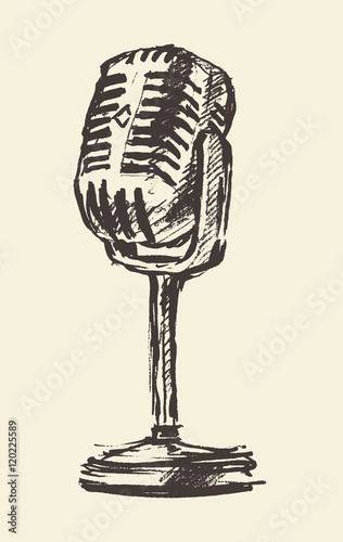 Studio Microphone Vintage Engraved Retro