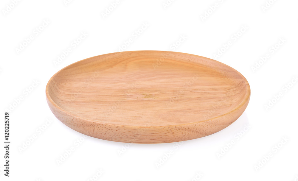 wooden plate on white background wooden plate on white background