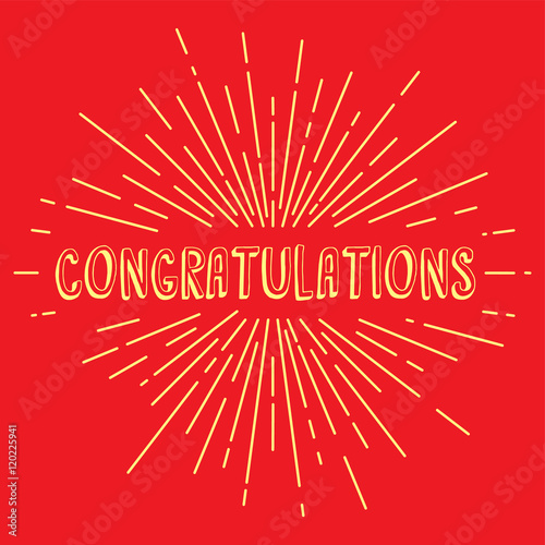 congratulations greetings sunrays retro theme