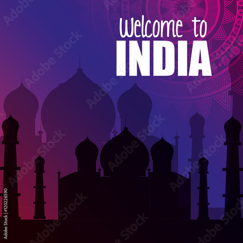 monument india taj mahal design vector illustration eps 10