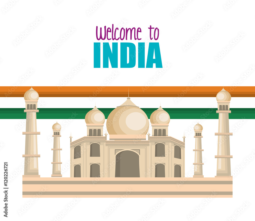 set monuments india design vector illustration eps 10