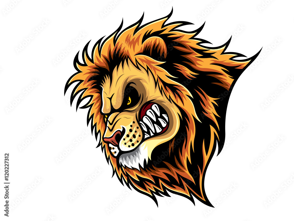 Obraz premium Zła głowa lwa