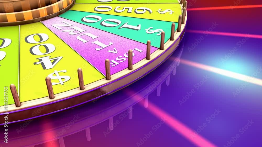 Computer generated, Artist rendering, fun television game show wheel.	