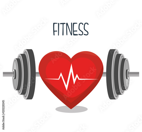 cartoon barbell fitness sport elements design vector illustration eps 10