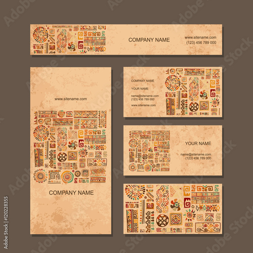 Business cards design, ethnic style