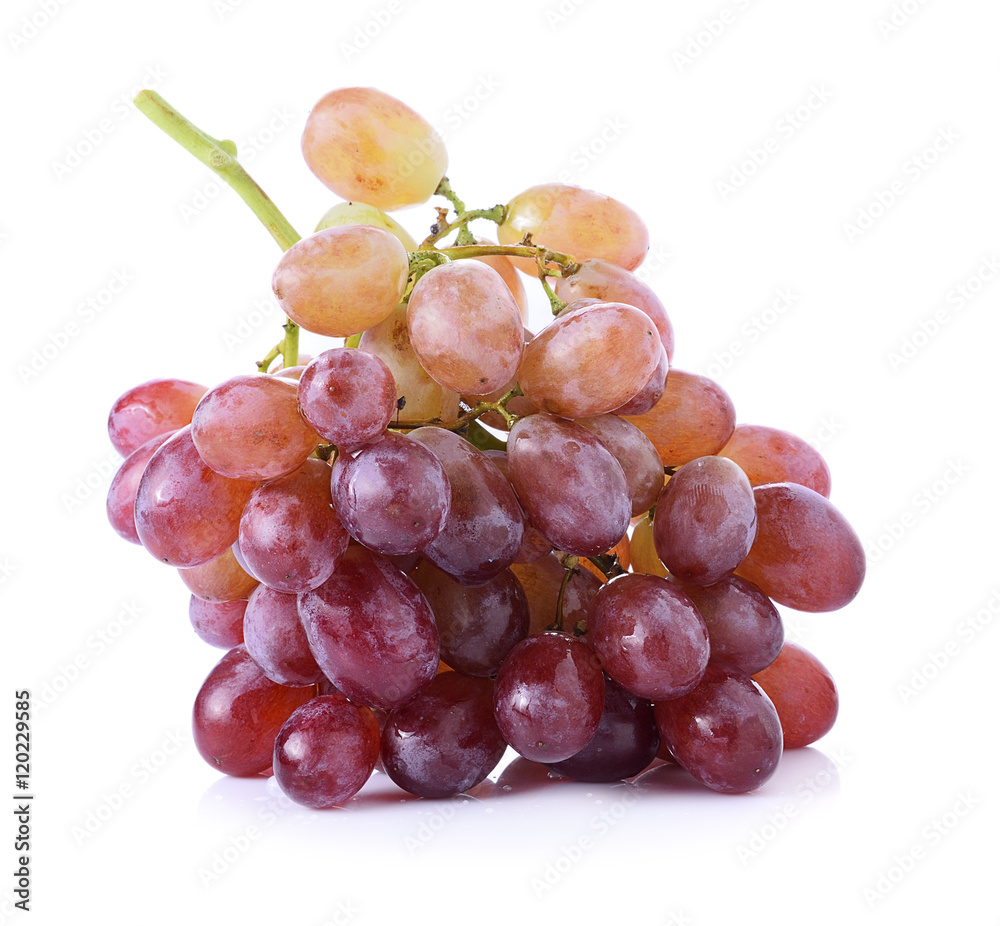 red seedless grapes isolated on white background red seedless grapes isolated on white background