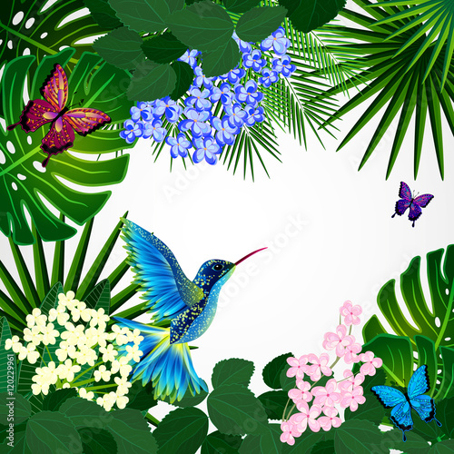 Floral design background. Tropical flowers.