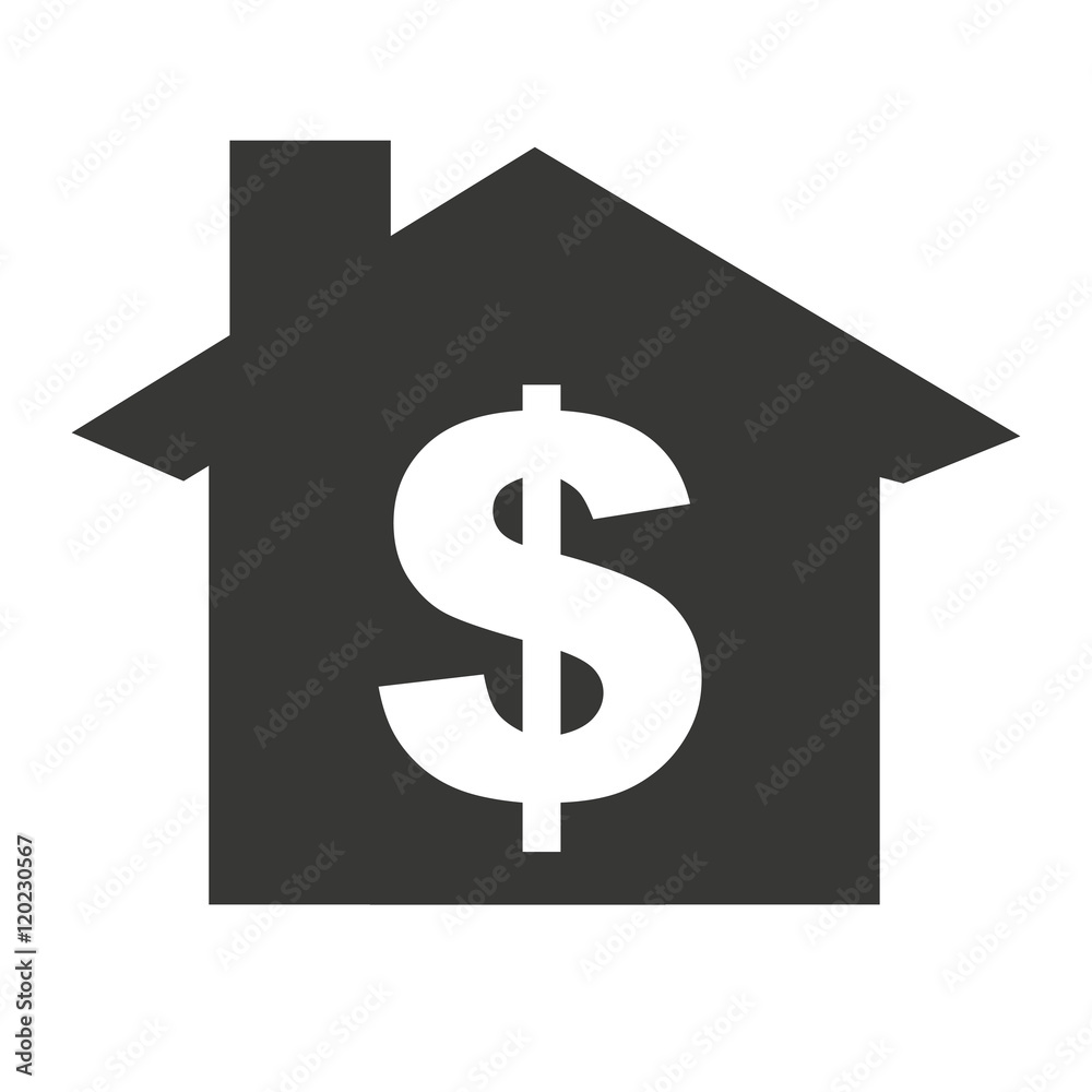 house silhouette with money symbol icon vector illustration design house silhouette with money symbol icon vector illustration design