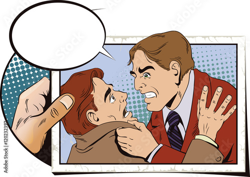 Conflict men. Fight businessman.