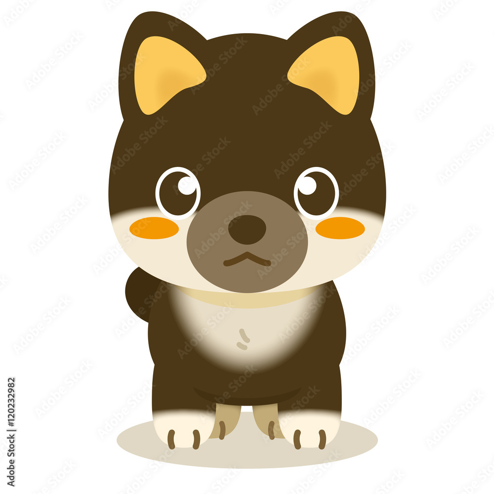 Naklejka premium いぬっこ倶楽部 柴犬（黒）