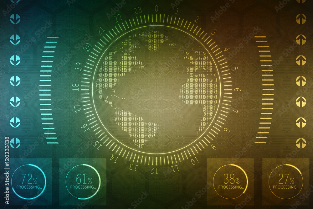 Obraz premium Digital Abstract technology background,2d illustration