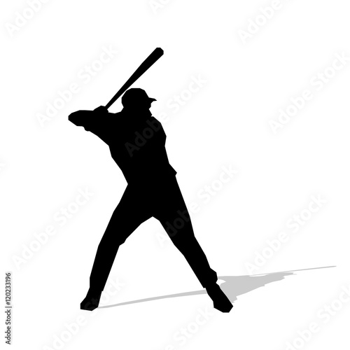 Baseball player, abstract vector silhouette. Team sport