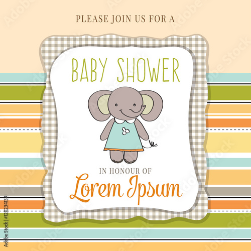 baby shower card with cute little mouse
