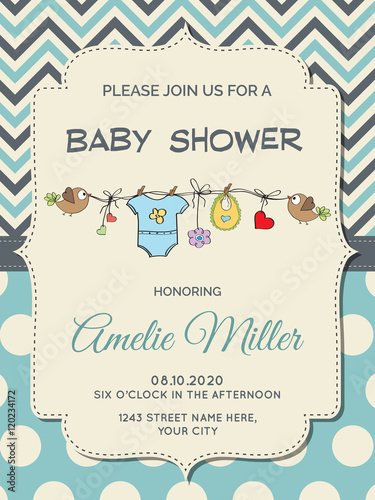 Beautiful baby boy shower card