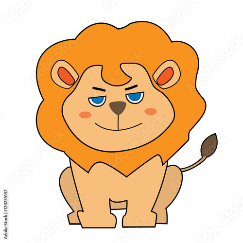 Cute lion cartoon photo