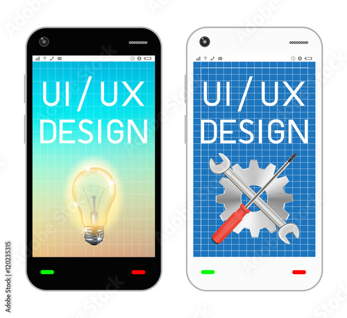 smartphone with ui and ux design on screen