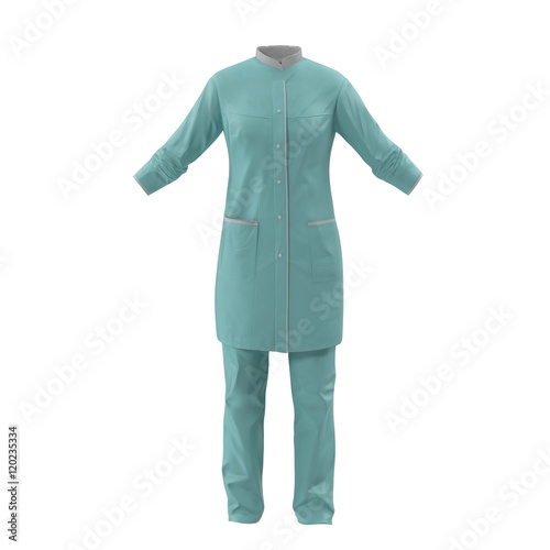 Female Surgeon Dress on White 3D Illustration