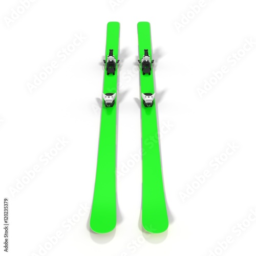 Pair of skis isolated on white 3D Illustration