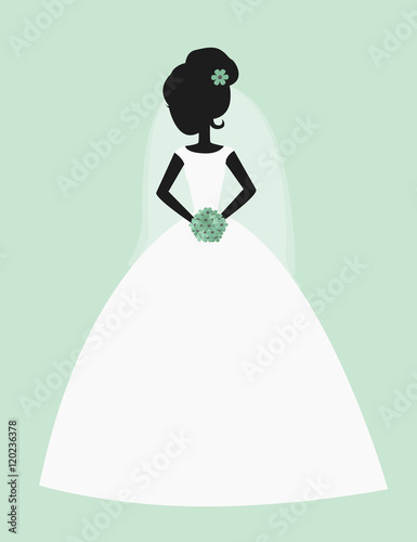 Simple bride on a mint green background