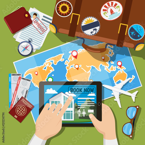 Planning summer vacation or leisure trip scheduling concept