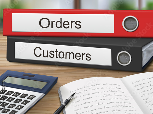 orders and customers binders