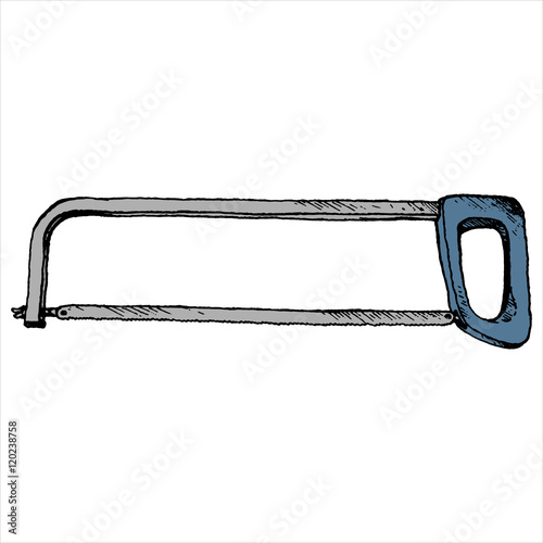 hand drawn hacksaw