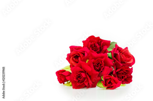 Bouquet of Red Roses on white floor