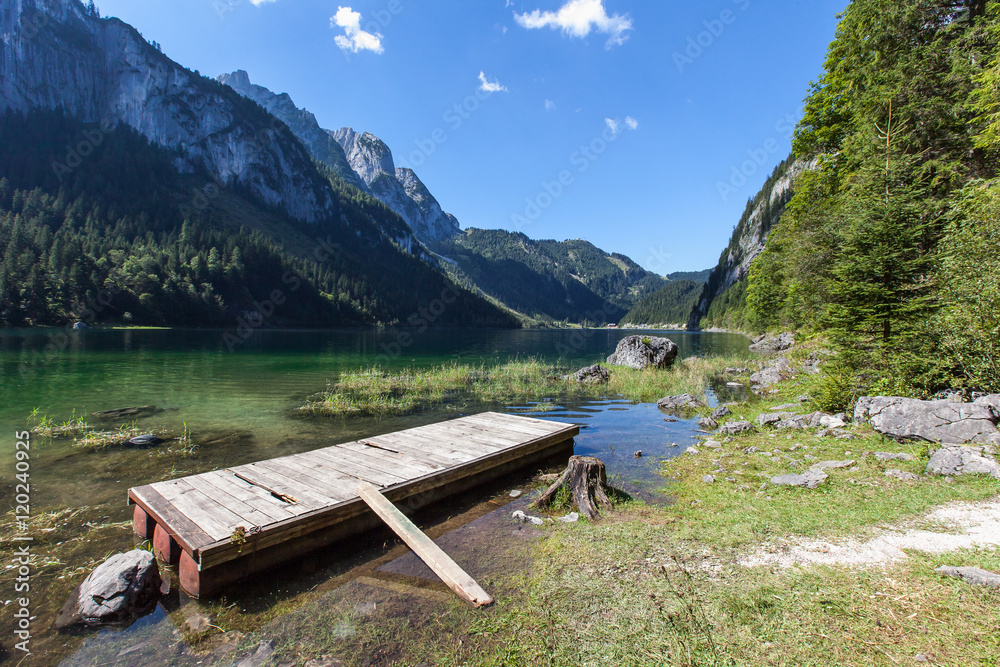 Raft on an Alpine Lake