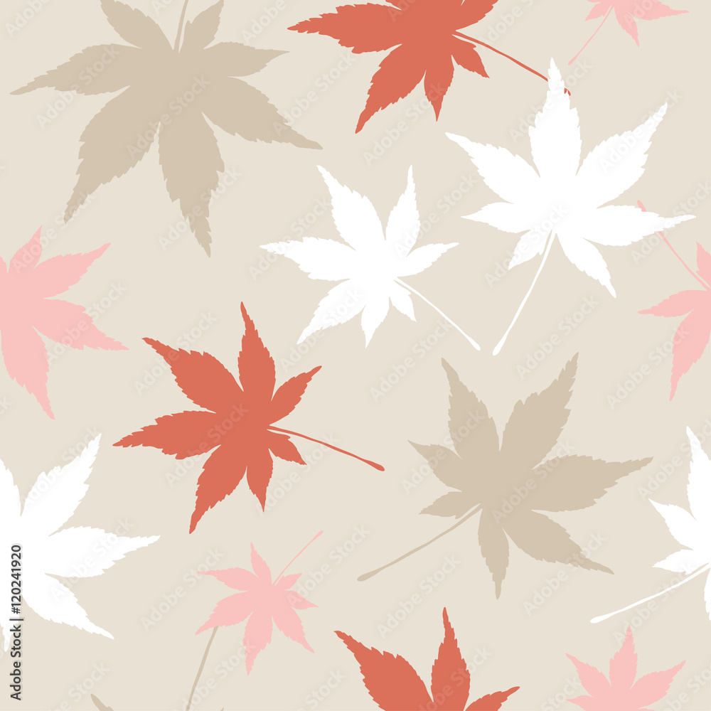 Seamless vector background with decorative leaves. Print. Cloth design, wallpaper.