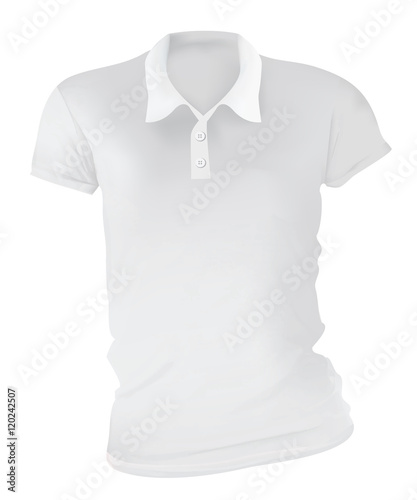Women White Polo Shirts Template