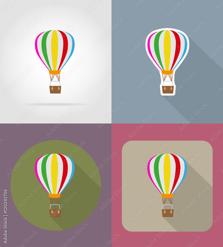 air balloon flat icons vector illustration