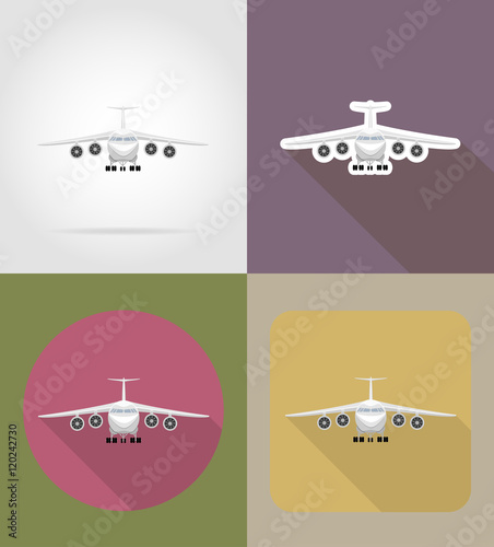 airplane flat icons vector illustration